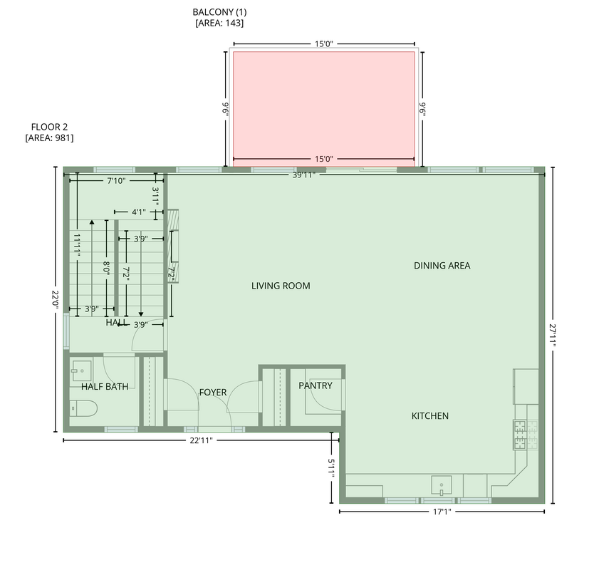 Second-floor plan for 30 Acona Lane